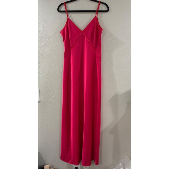 Gianni Bini V-Neck Slip Women's Cocktail Maxi Dress color red, Pink sz 10 gown - Picture 3 of 8